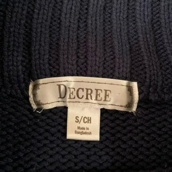 Decree women’s size small navy blue off the shoulder knit sweater - Picture 4 of 6